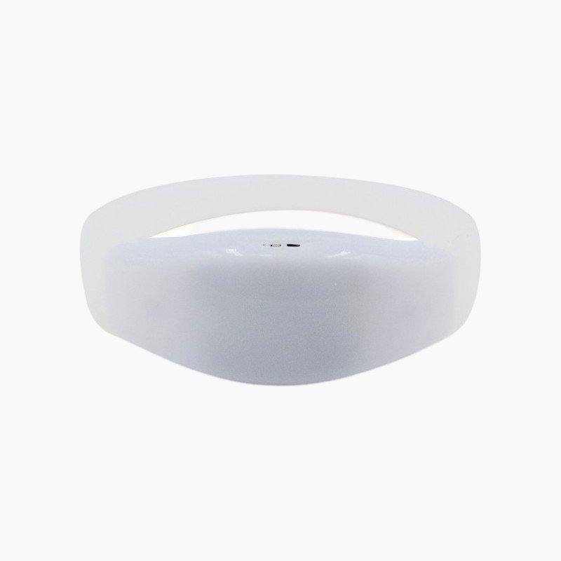 Bracelet LED en silicone blanc, boîtier lumineux au centre