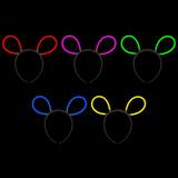 Serre-tête noir à oreilles de lapin formées de deux bracelets lumineux roses — vue 12