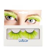 Faux cils fluo vert XL posés sur les yeux — vue 2