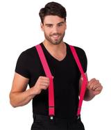 Homme en t-shirt noir portant des bretelles fluo vertes — vue 10