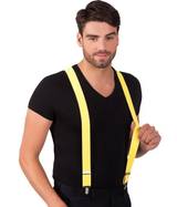 Homme en t-shirt noir portant des bretelles fluo vertes — vue 6