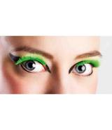 Faux cils fluo vert XL posés sur les yeux — vue 4