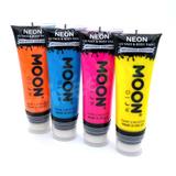 Tubes de peinture fluo UV visage et corps Moon Glow orange, bleu, rose et jaune — vue 2