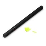 Canon à confettis noir de 80 cm et quelques confettis fluo jaunes — vue 1