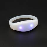 Bracelet LED en silicone blanc, boîtier lumineux au centre — vue 5