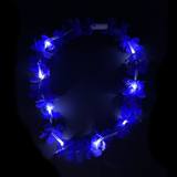 Collier hawaïen lumineux à fleurs multicolores et LED allumées — vue 2