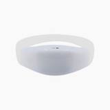 Bracelet LED en silicone blanc, boîtier lumineux au centre — vue 1