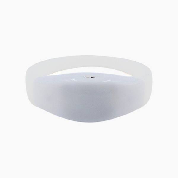 Bracelet LED en silicone blanc, boîtier lumineux au centre